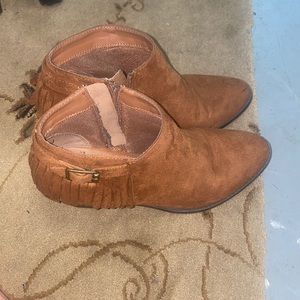 Brown heeled booties